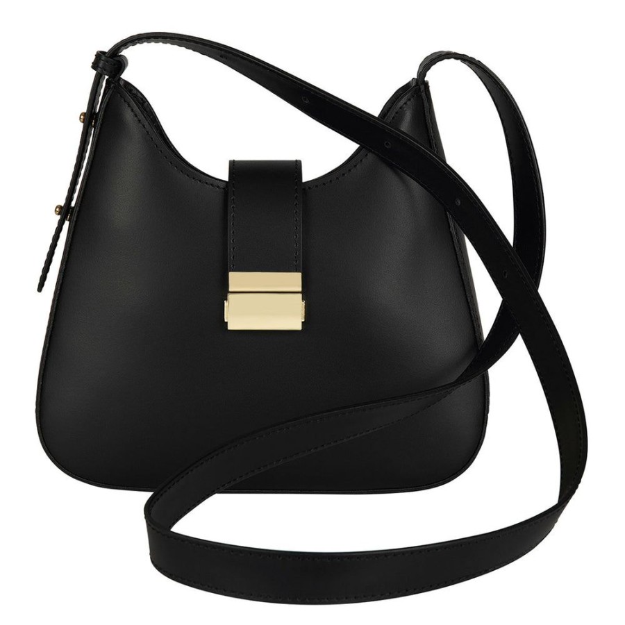 Draeger Paris Sac Hobo En Cuir Lisse Noir Hot