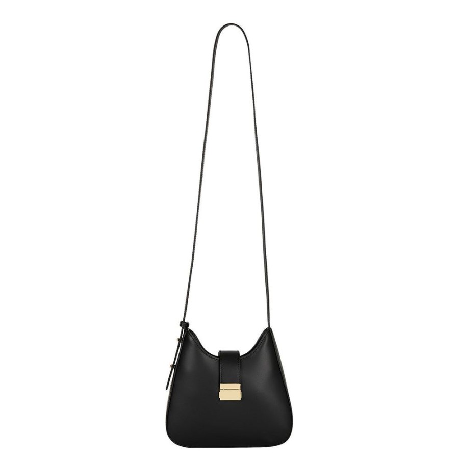 Draeger Paris Sac Hobo En Cuir Lisse Noir Hot