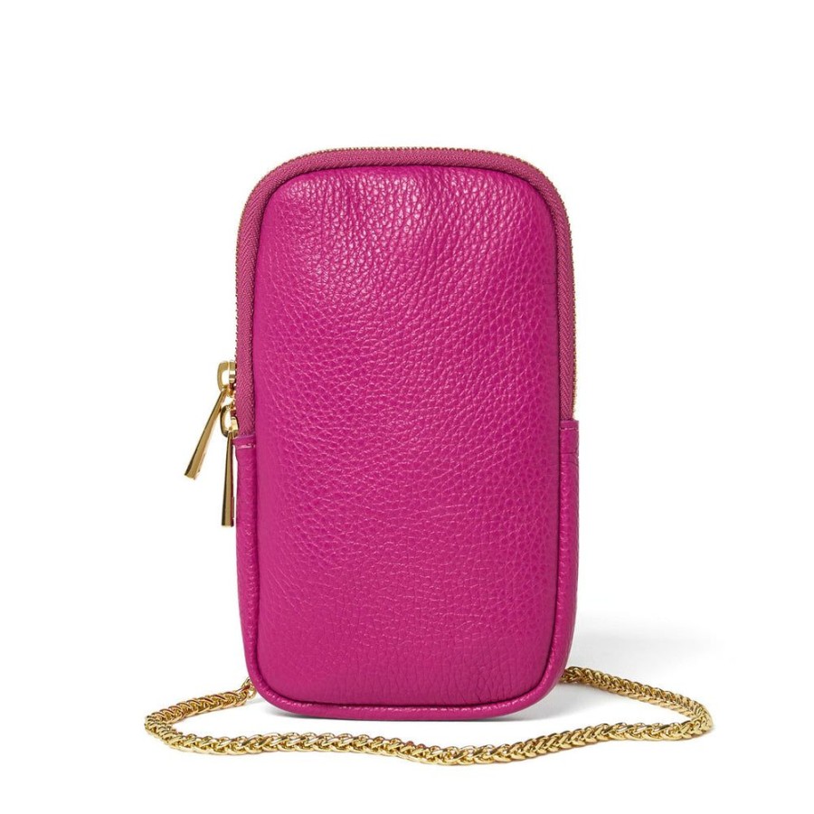 Draeger Paris Pochette Telephone En Cuir Graine - Fuchsia Clearance