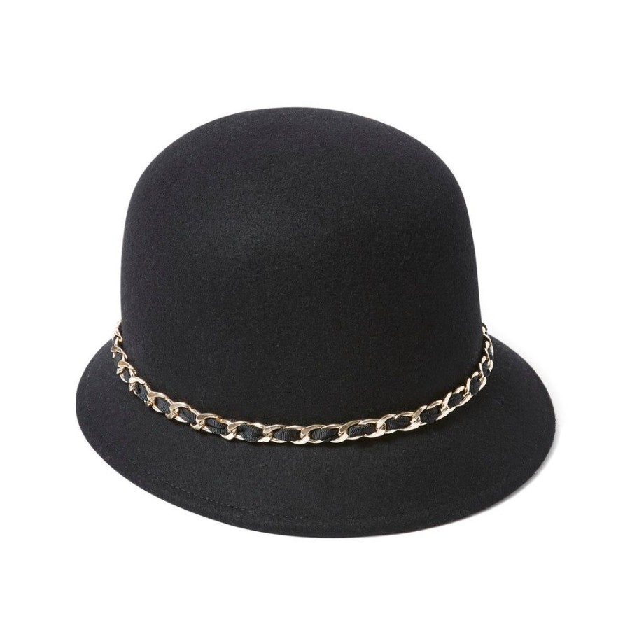 Tie Rack Chapeau Cloche Detail Chaine Entrelacee - Noir Online