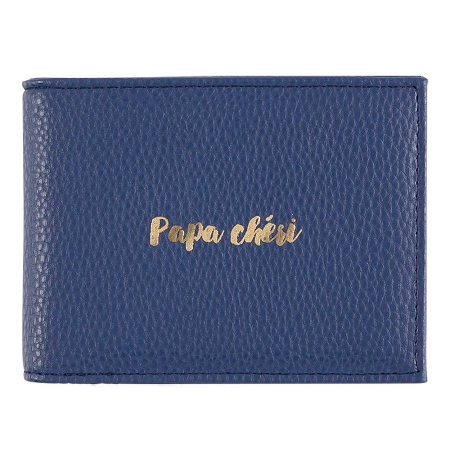 Draeger Paris Portefeuille Homme - Papa Cheri - Bleu Marine Wholesale