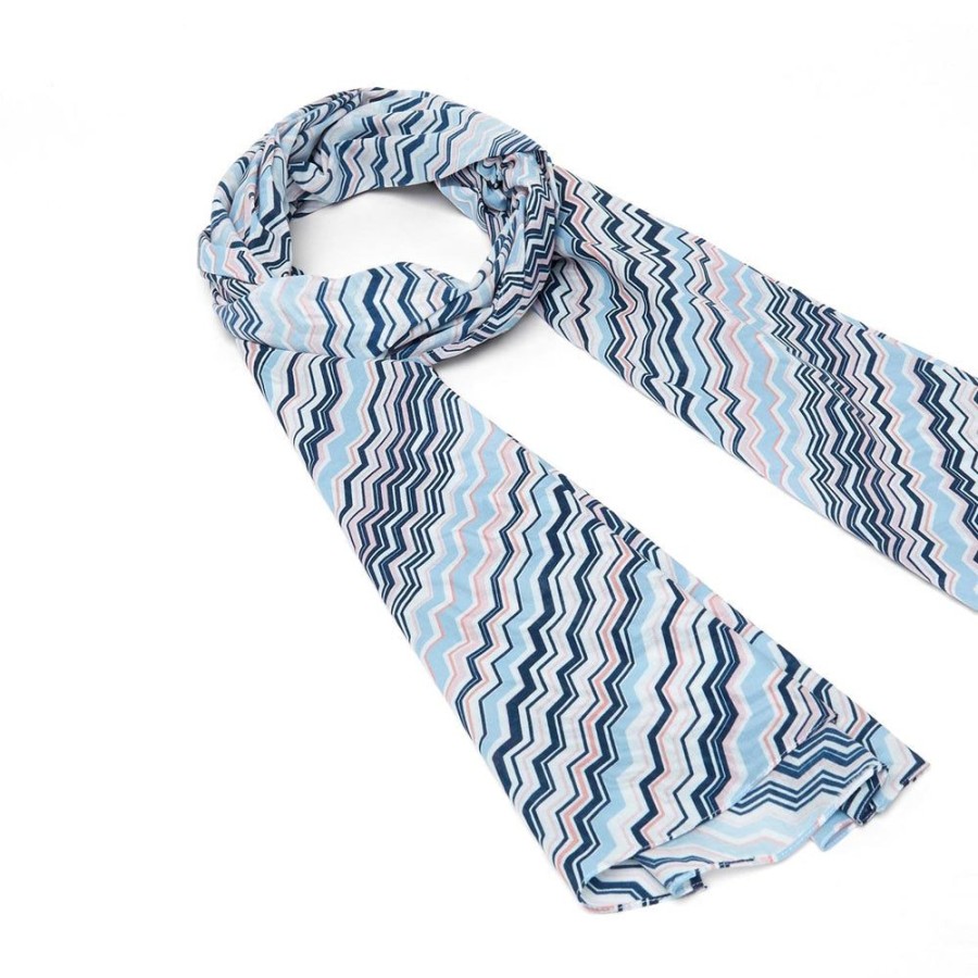 Draeger Paris Etole Rayures Zig Zag - Blanc Bleu Rose Clearance