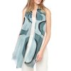 Draeger Paris Grande Etole Femme - Imprime Vagues - Bleu - 70X180 Cm Clearance