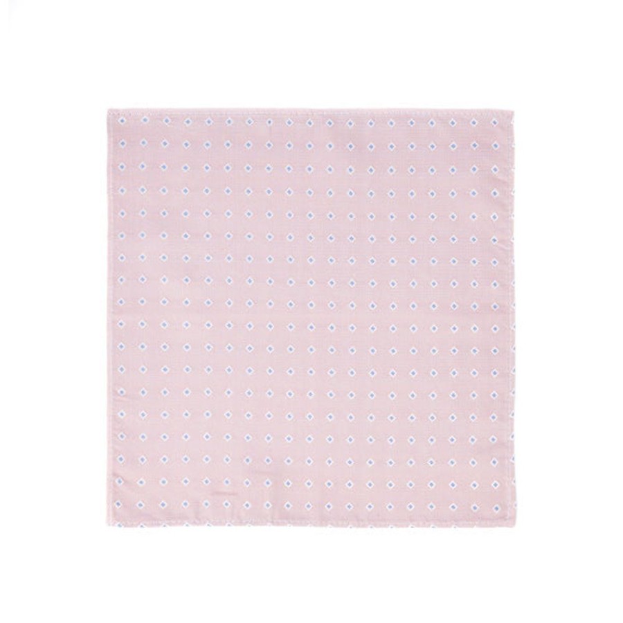 Draeger Paris Pochette De Costume En 100% Soie - Twill De Soie - Rose Et Bleu - 26X26 Cm - Draeger New