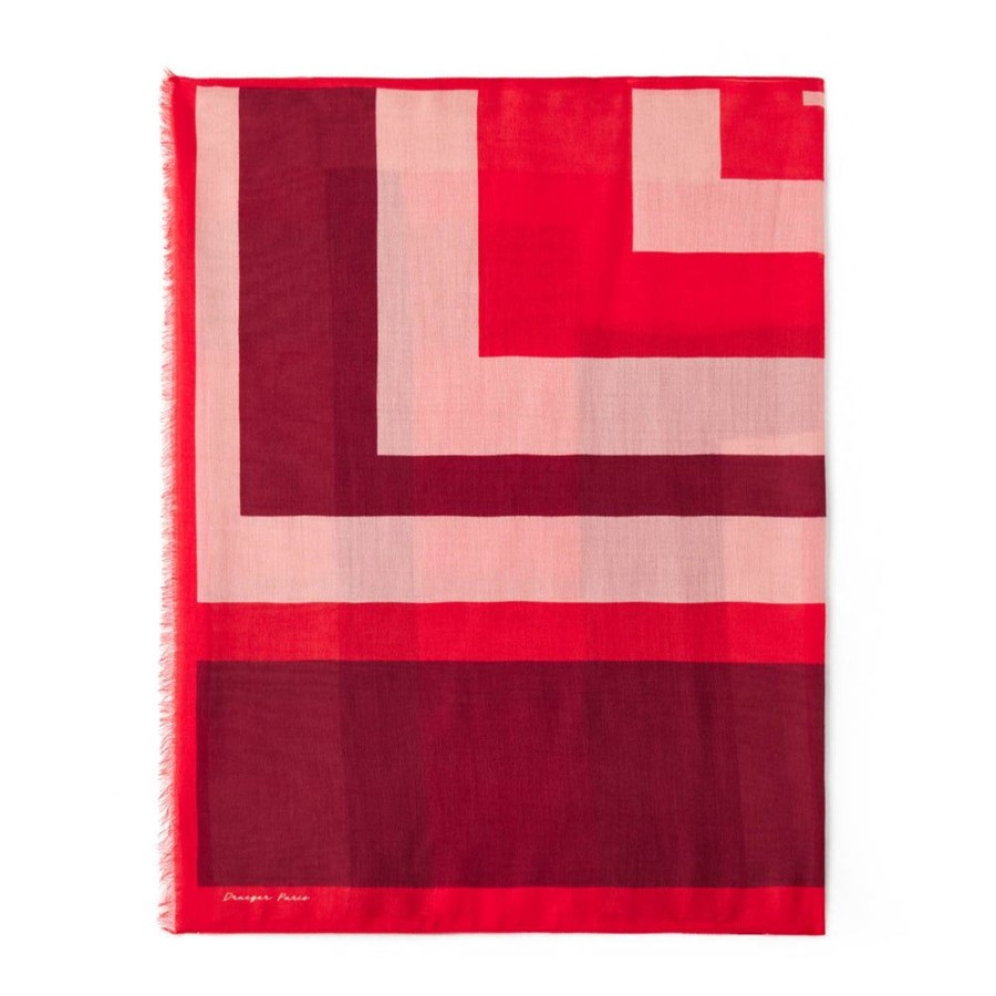 Draeger Paris Etole En Laine A Motif Geometrique - Rouge Et Noir Wholesale