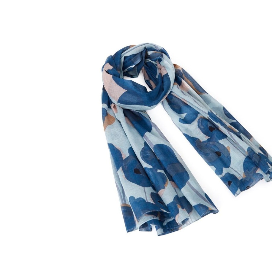 Tie Rack Foulard A Motif Coquelicot Bleu Clearance