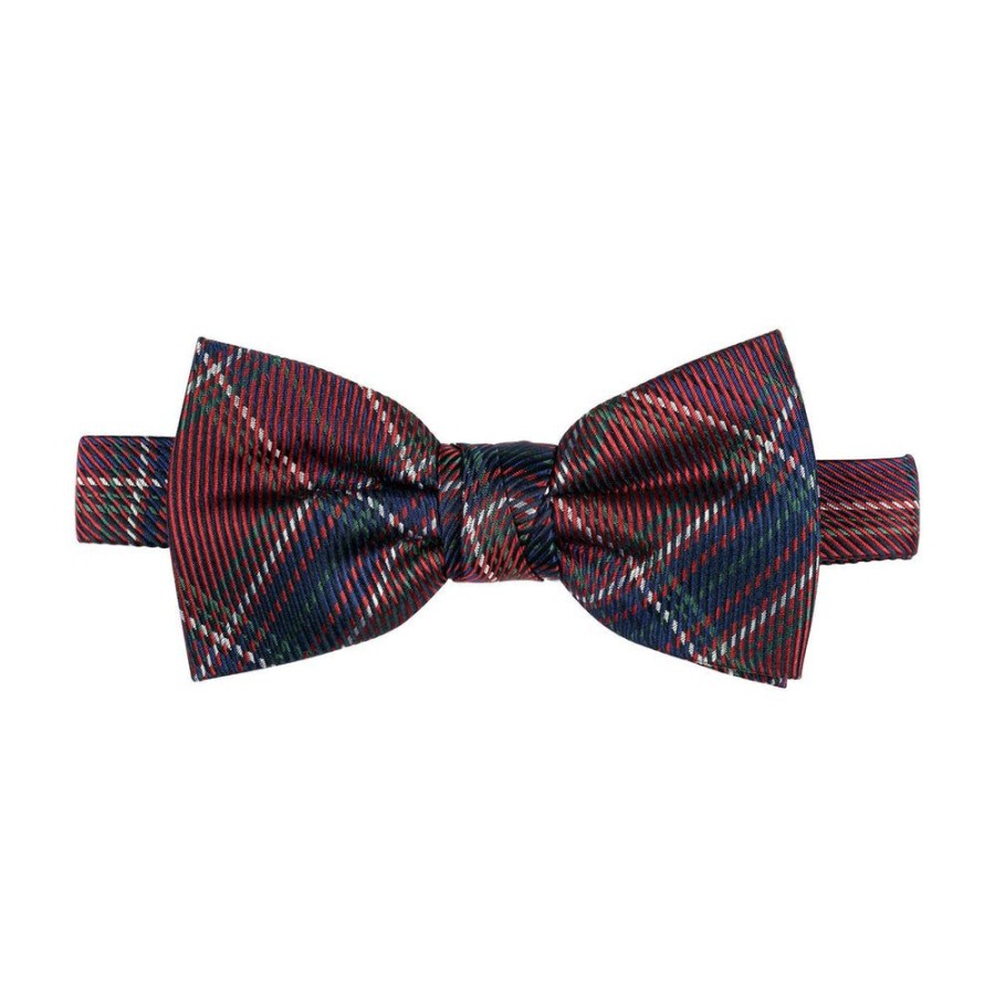 Tie Rack Noeud Papillon Homme A Carreaux Tartan Rouge / Bleu Marine Clearance