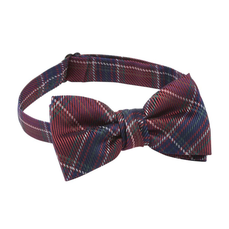 Tie Rack Noeud Papillon Homme A Carreaux Tartan Rouge / Bleu Marine Clearance