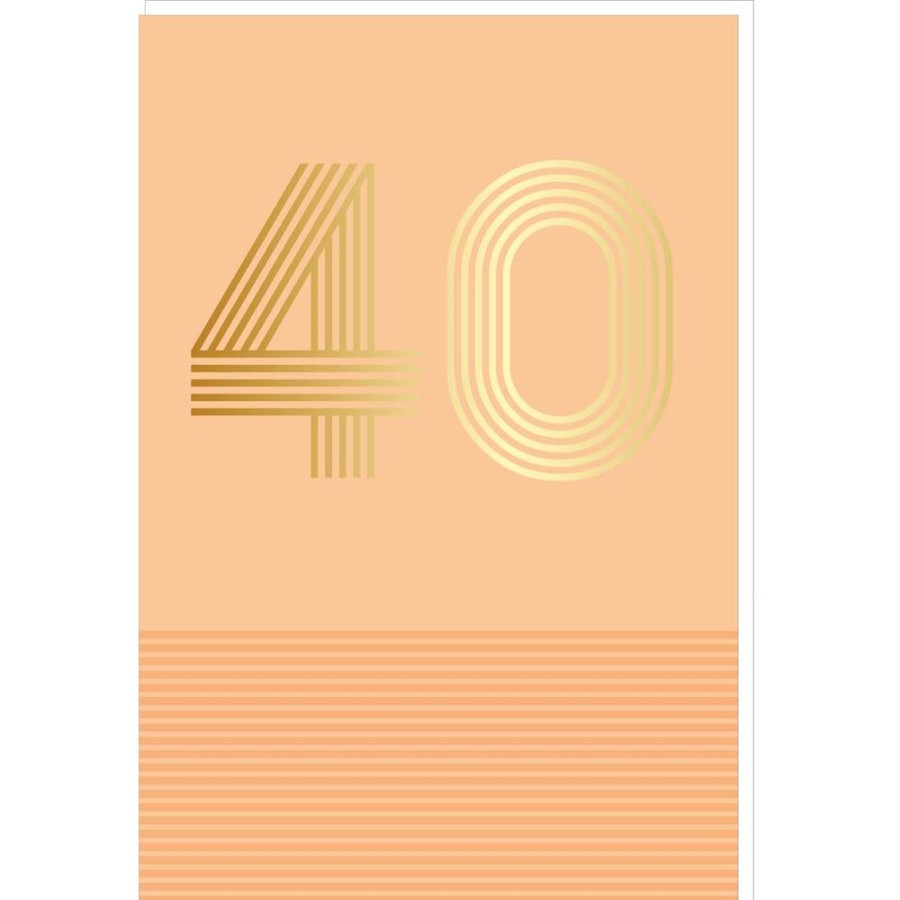 Draeger Paris Carte D'Anniversaire 40 Ans En Or - Orange - A Message - Pour Homme Et Femme - 11,5 X 17 Cm Clearance