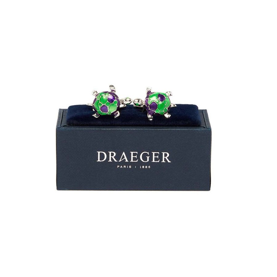 Draeger Paris Boutons De Manchettes - Tortue De Mer - Vert Et Violet - Homme Online