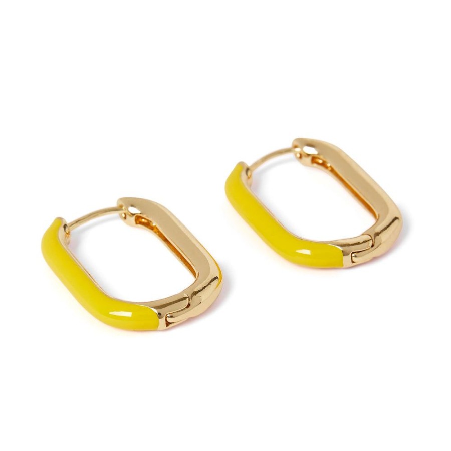 Draeger Paris Boucles D'Oreilles Email Jaune Best