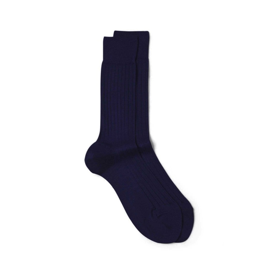 Draeger Paris Chaussettes Unies En Coton - Bleu Marine Best