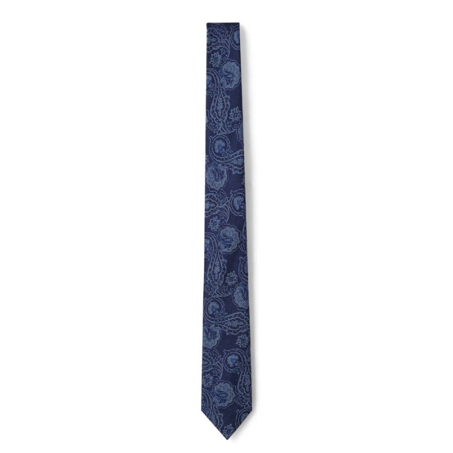 Draeger Paris Cravate Paisley Bleu Marine Online