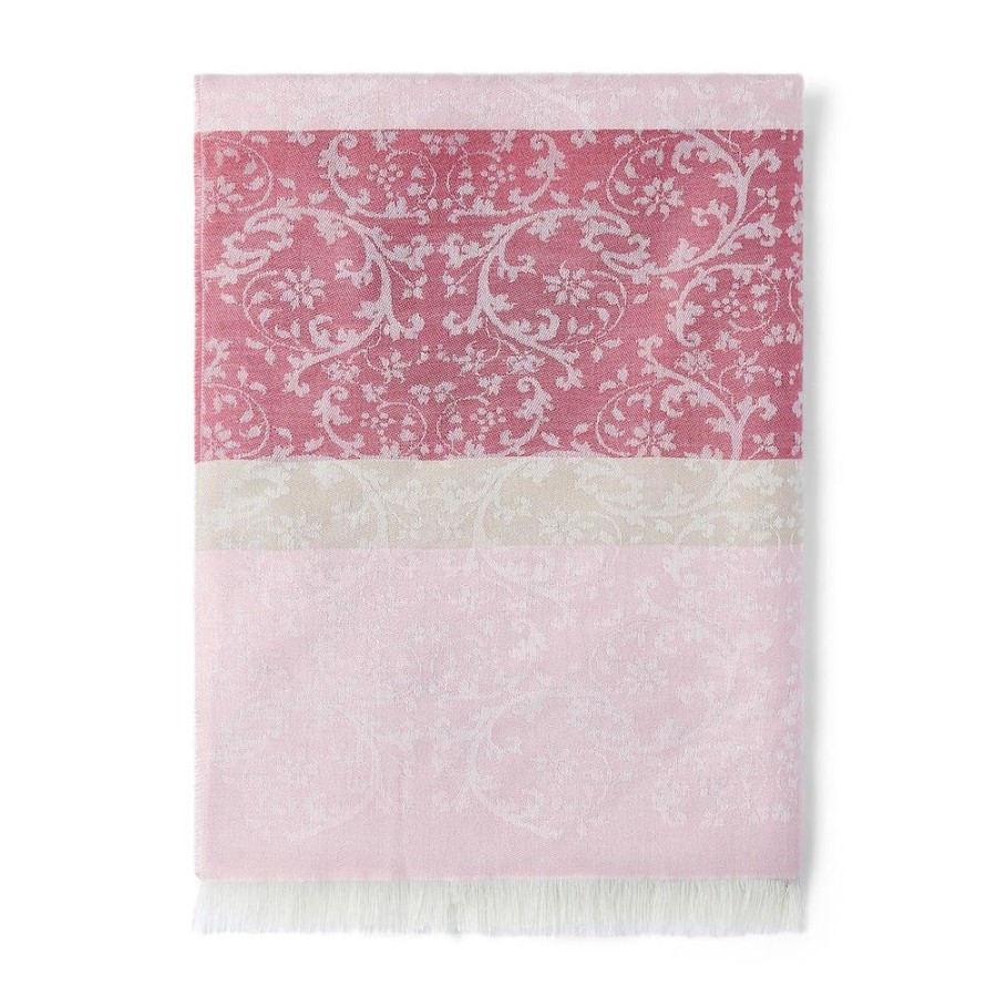 Draeger Paris Etole Jacquard Floral - Rose - 200 Cm X 70 Cm Wholesale