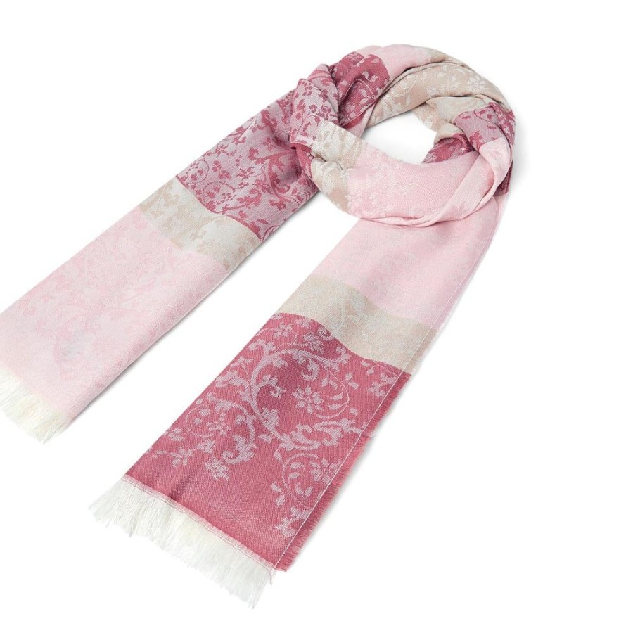 Draeger Paris Etole Jacquard Floral - Rose - 200 Cm X 70 Cm Wholesale