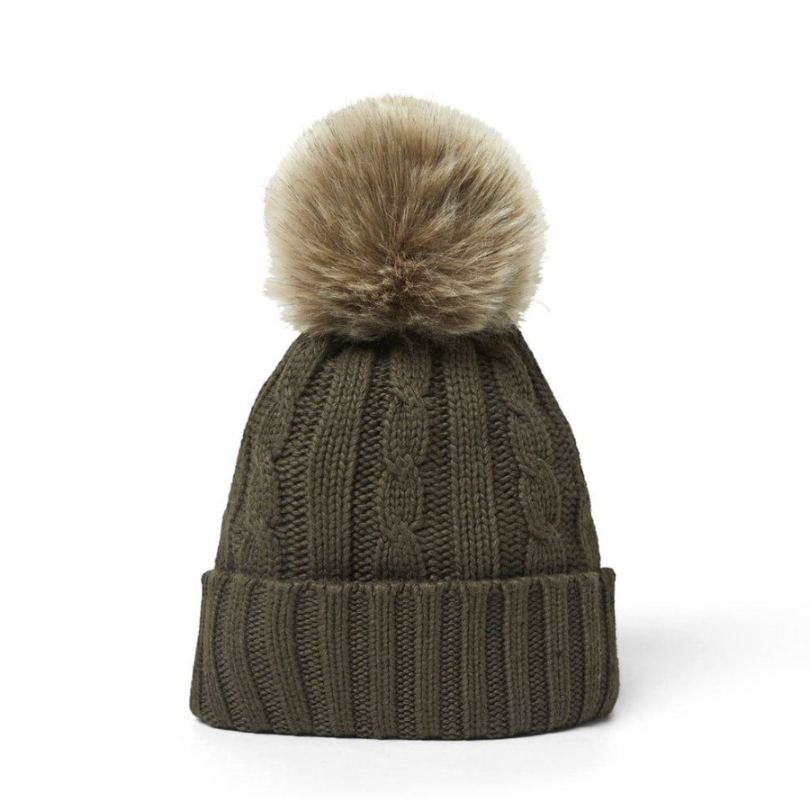 Draeger Paris Bonnet A Pompon - Kaki New