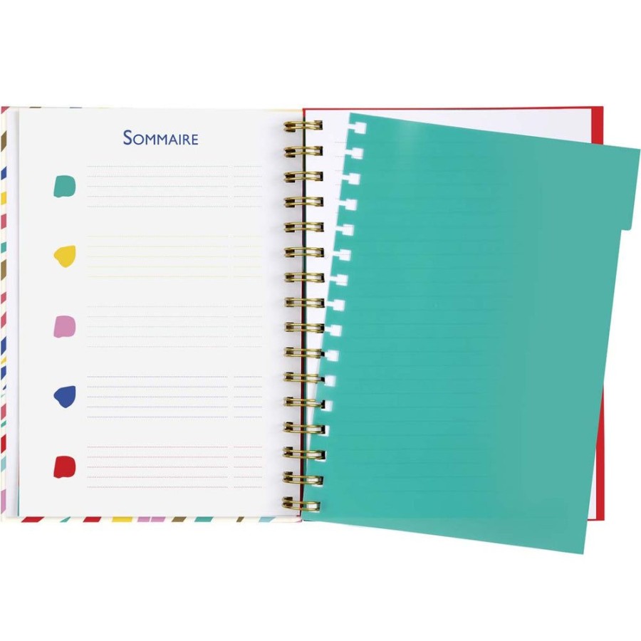 Draeger Paris Carnet De Notes A Spirales A5 - 180 Pages - Rayures Zebrees Multicolores Online