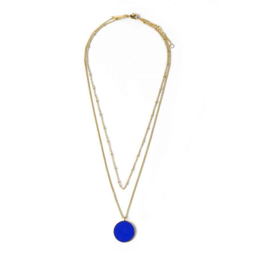 Draeger Paris Collier Double Rang Email - Bleu Hot