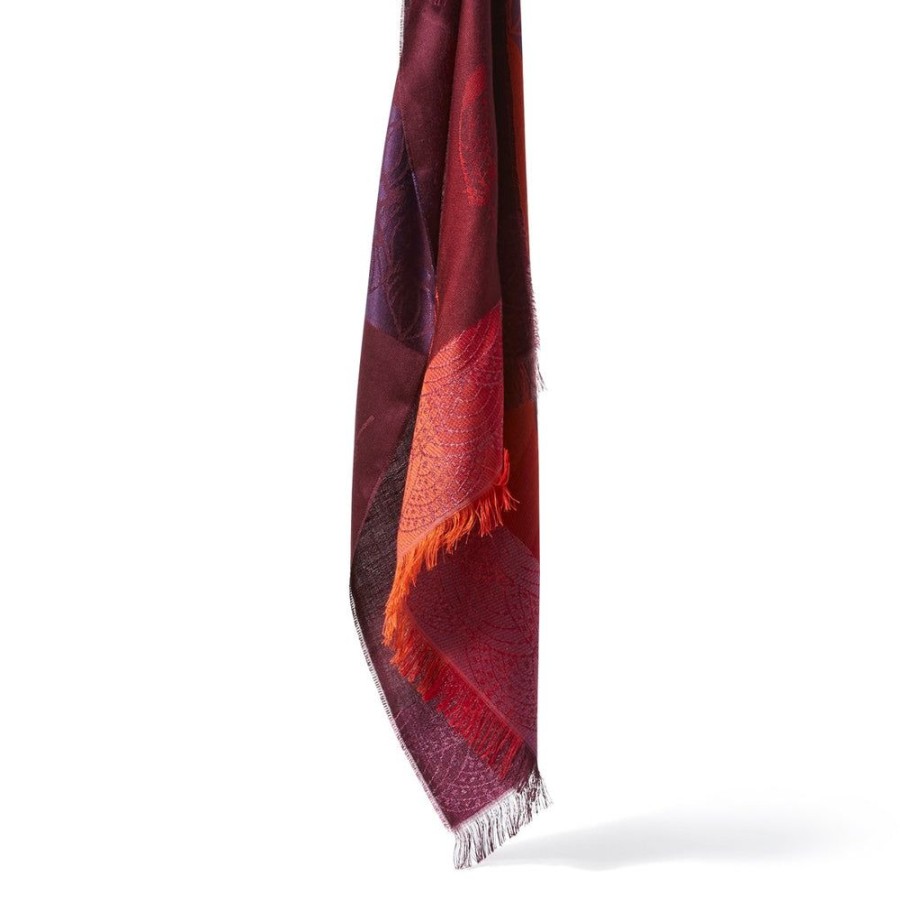 Draeger Paris Etole Jacquard Plumes Bordeaux Orange Online