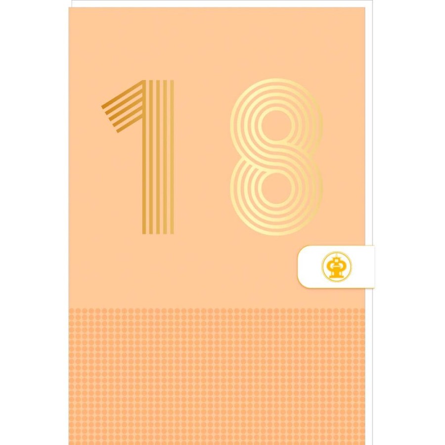 Draeger Paris Carte D'Anniversaire 18 Ans En Or - Orange - A Message - Pour Ados Garcon Fille - 11,5 X 17 Cm Online