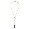 Draeger Paris Collier A Barre Verte Ajustable - Email Dore A L'Or Fin Hot