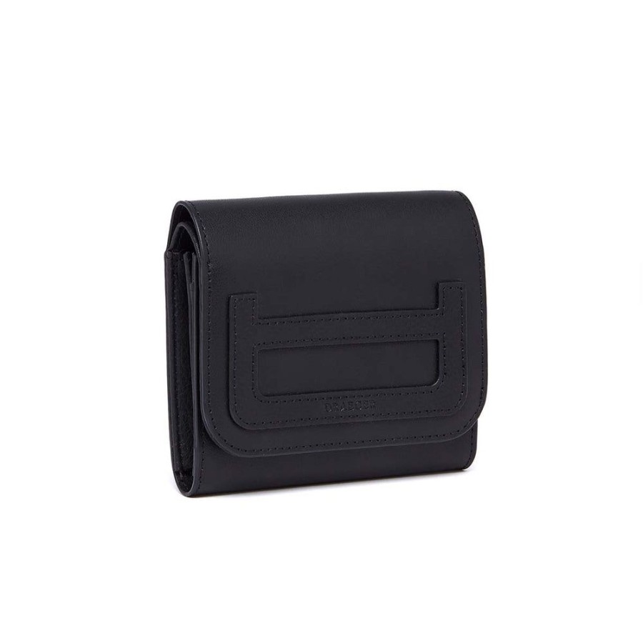 Draeger Paris Porte-Monnaie Femme A Rabat En Cuir - Noir Clearance