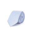 Draeger Paris Cravate En Soie Jacquard Micro Motif Bleu Hot