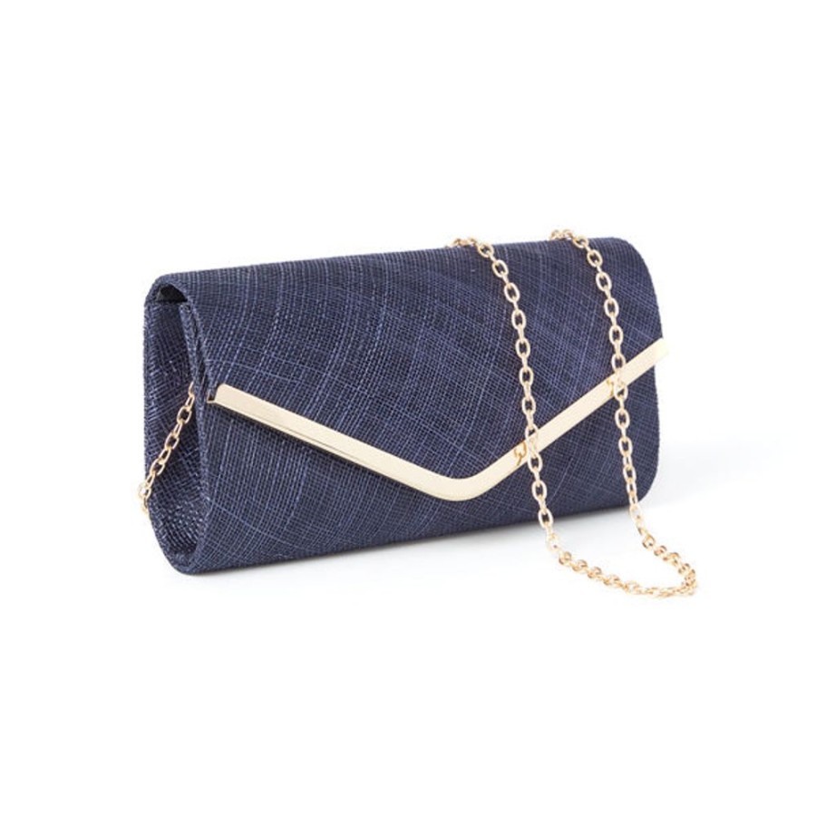 Draeger Paris Pochette Ceremonie Sisal Bleu Marine - Triple Porte Online