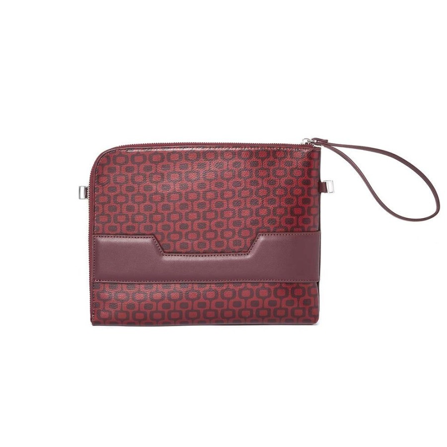 Draeger Paris Pochette Zippee Pour Ordinateur - Rouge - 100% Cuir - Homme - Double Porte Wholesale