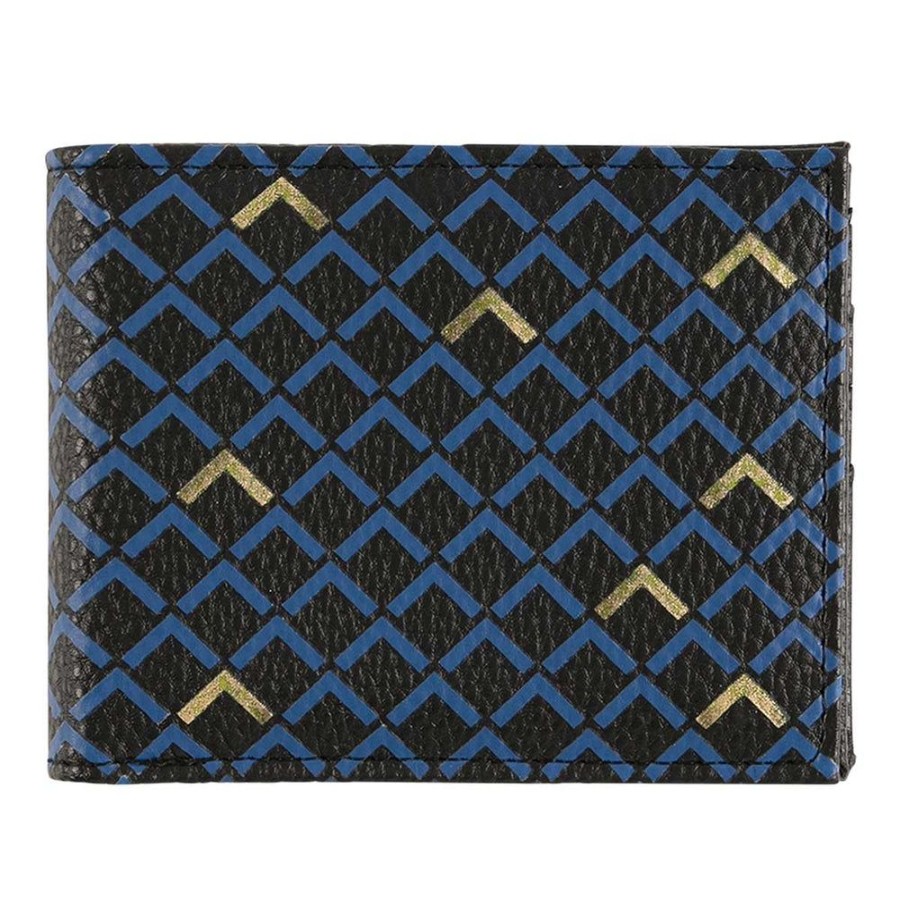 Draeger Paris Portefeuille Homme - Motifs Graphiques - Bleu Noir Dore Best