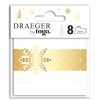 Draeger Paris 8 Marques Places - Flocons De Neige - Finition Blanc Et Or A Chaud - Special Reveillon New