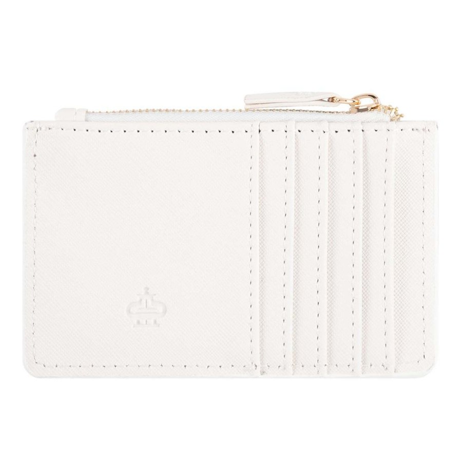 Draeger Paris Porte-Cartes Zippe - Blanc Et Dore Hot