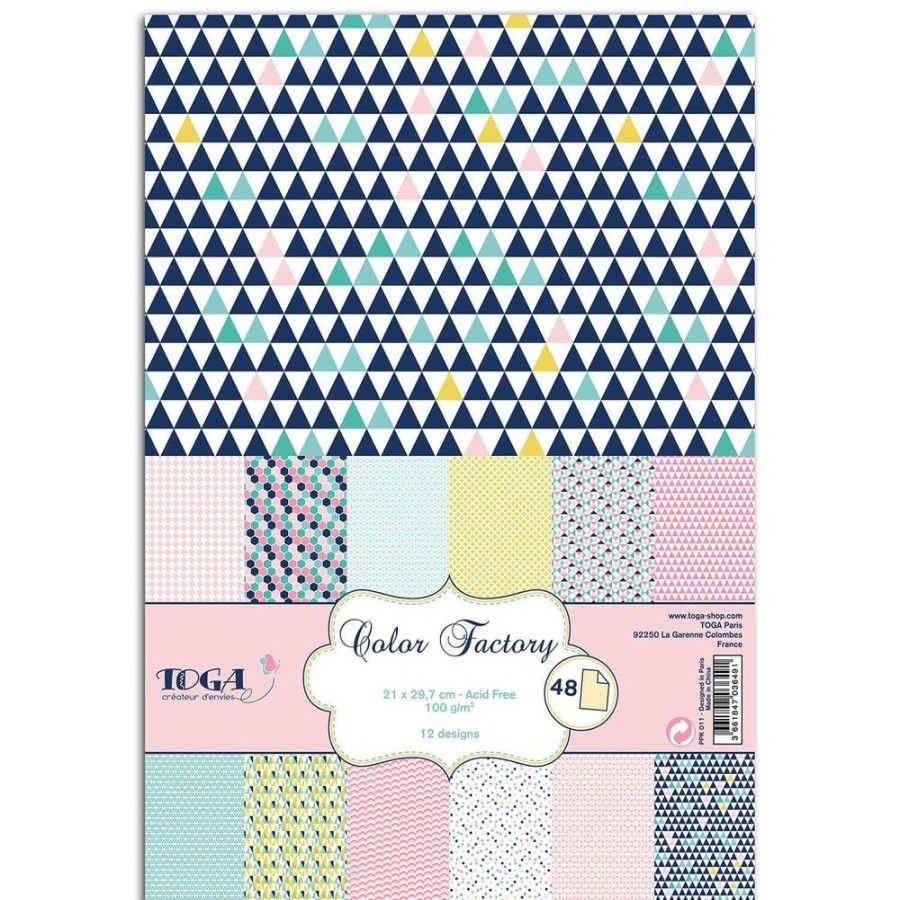 Toga 48 Feuilles A4 Imprimees Geometrique Pastel Clearance