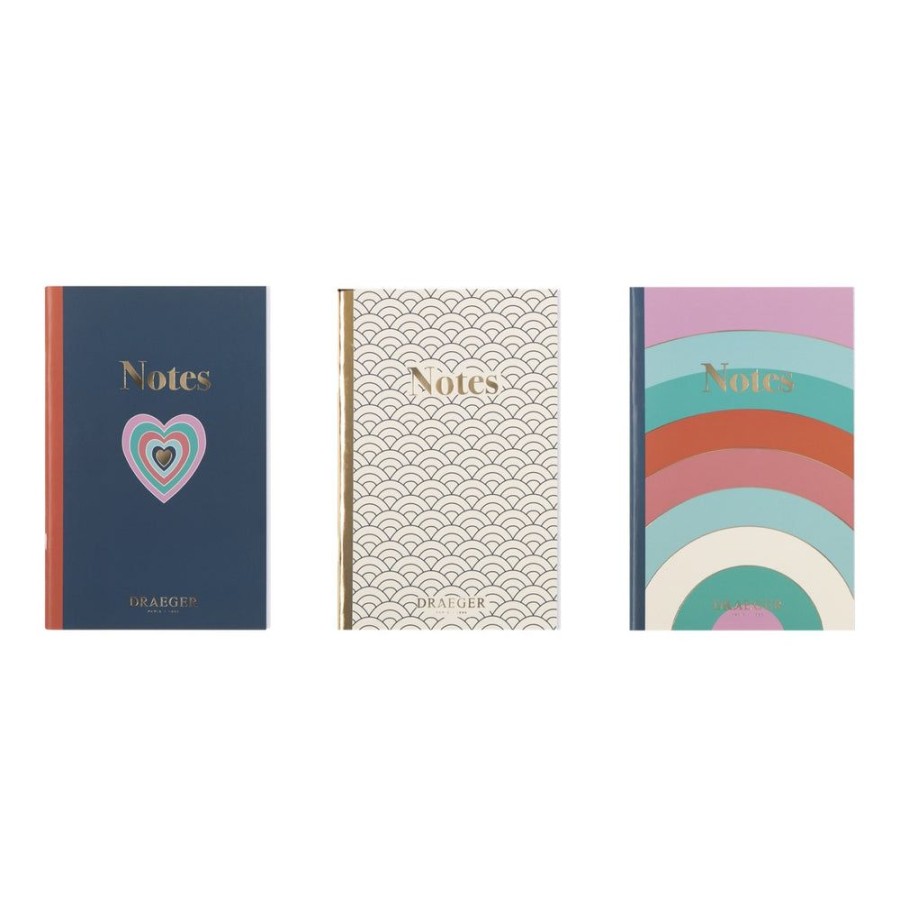 Draeger Paris Lot De 3 Carnets A6 Lignes - Bleu, Ivoire, Pastel Hot