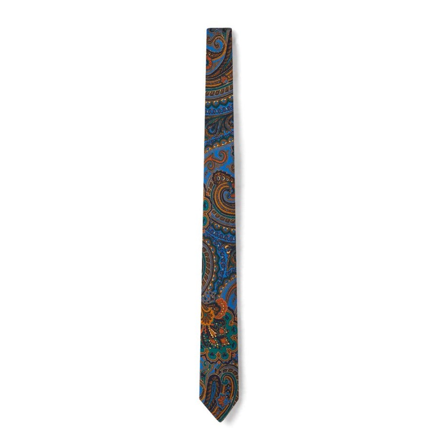 Draeger Paris Cravate Fine Paisley Bleu Marine Online