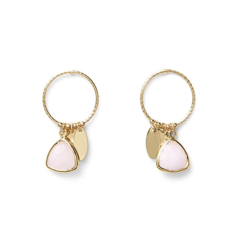 Draeger Paris Boucles D'Oreilles Perle Rose New