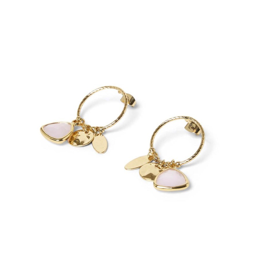 Draeger Paris Boucles D'Oreilles Perle Rose New