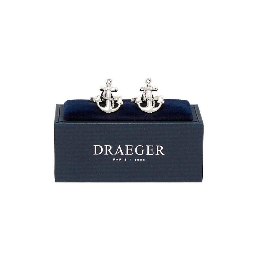 Draeger Paris Boutons De Manchettes - Ancre De Mer - Argente - Homme Best