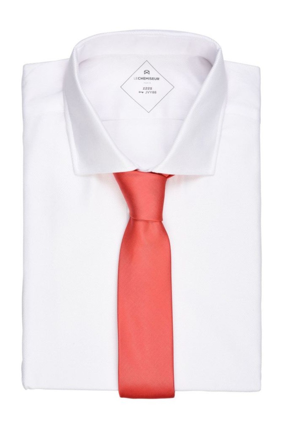 Tie Rack Cravate Homme Unie Twill Corail Hot