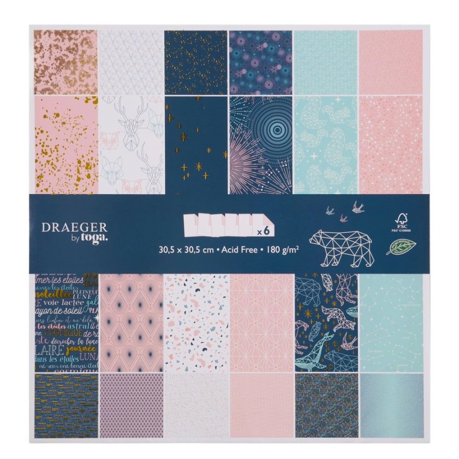 Toga Set De Papiers Imprimes Constellations X6 New