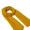 Tie Rack Foulard Uni Jaune Moutarde A Franges Hot