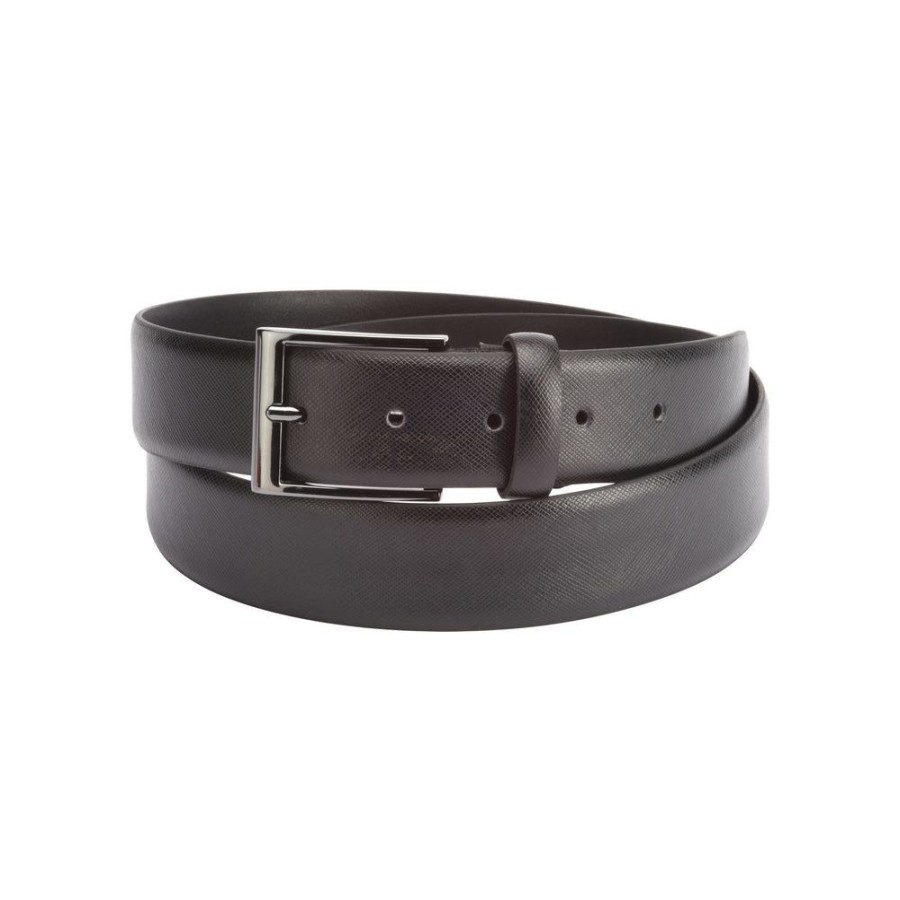 Draeger Paris Ceinture Homme En Cuir Reliefe - Noir Clearance