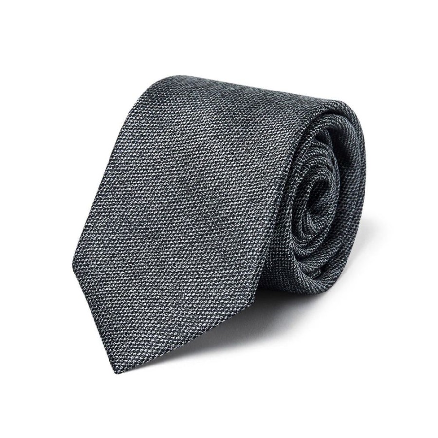 Tie Rack Cravate Satinee Gris Noir Clearance