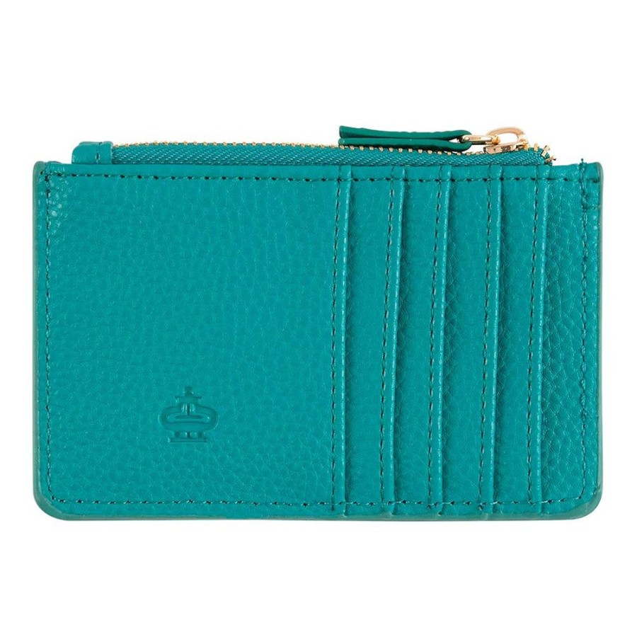 Draeger Paris Porte-Cartes Zippe - Pois Dores - Turquoise New