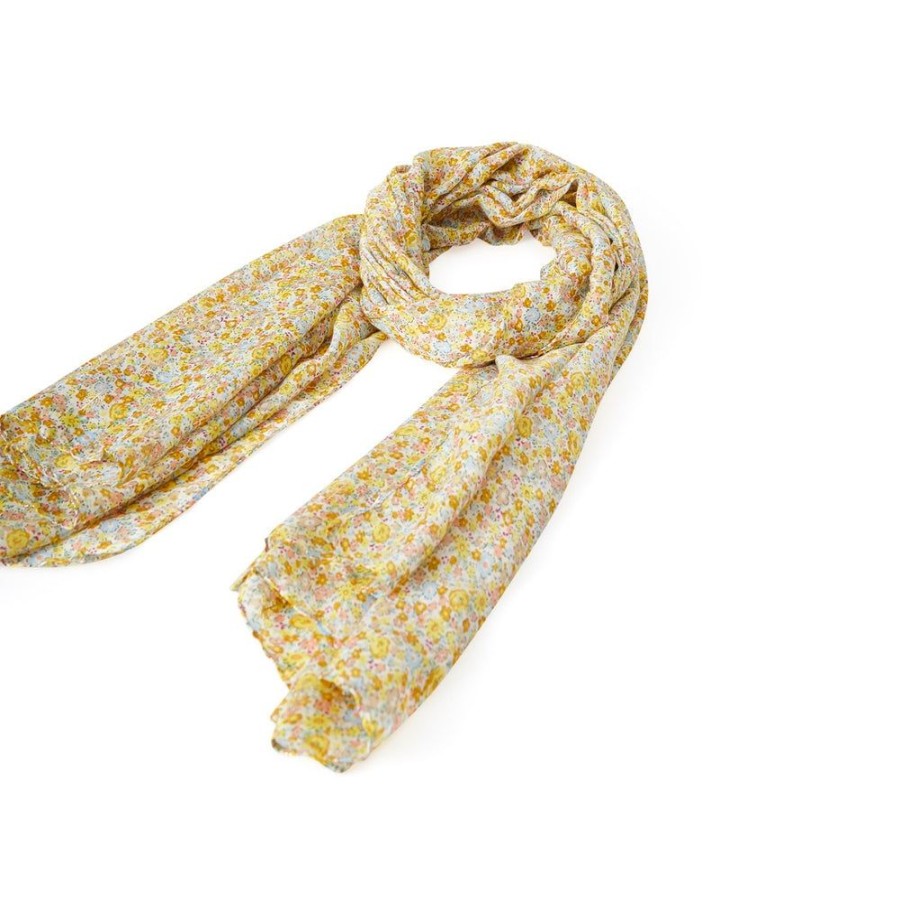 Tie Rack Foulard Motif Floral Jaune New