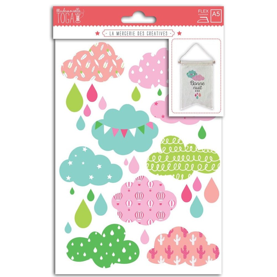 Toga Transfert Textile 15X21Cm - Nuages & Gouttes New