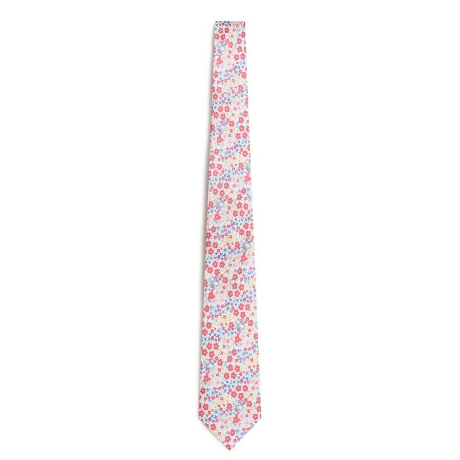 Tie Rack Cravate Homme A Fleurs Rouge / Bleu Hot