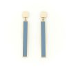 Draeger Paris Boucles D'Oreilles Email Barre New York Bleu Gris Hot