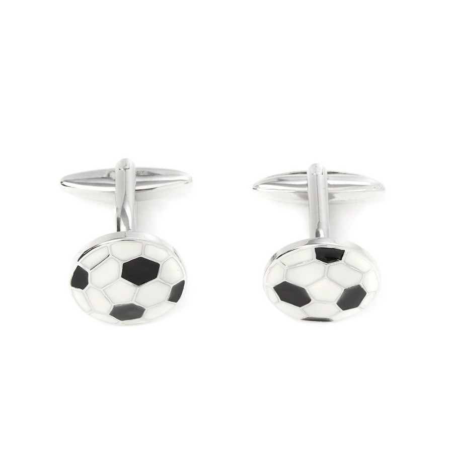 Draeger Paris Boutons De Manchettes - Ballon De Football - Noir Et Blanc - Homme Hot