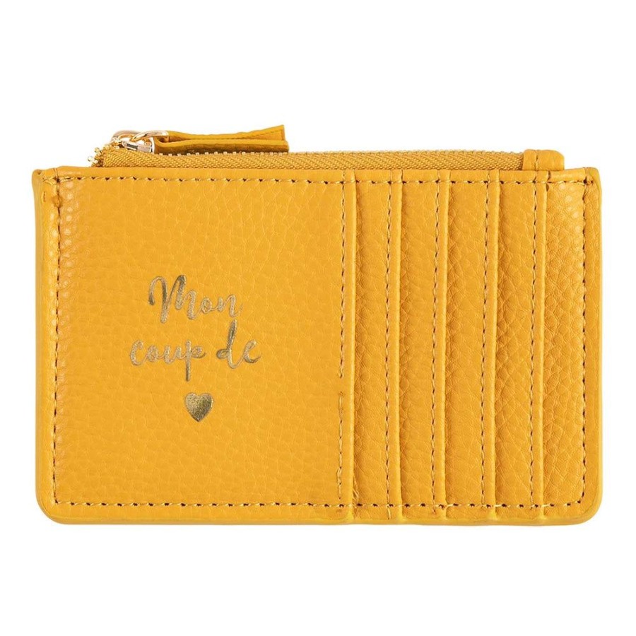 Draeger Paris Porte-Cartes Zippe - Mon Coup De Coeur - Jaune Moutarde Hot